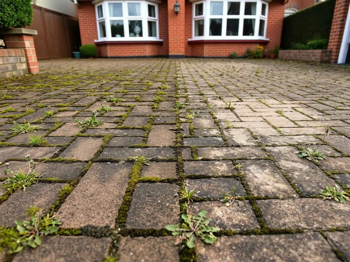 Block paving driveway — before
