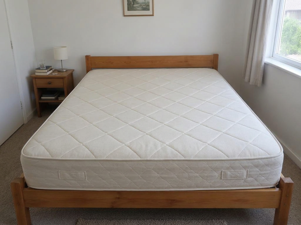 Discoloured mattress deep cleaned — after