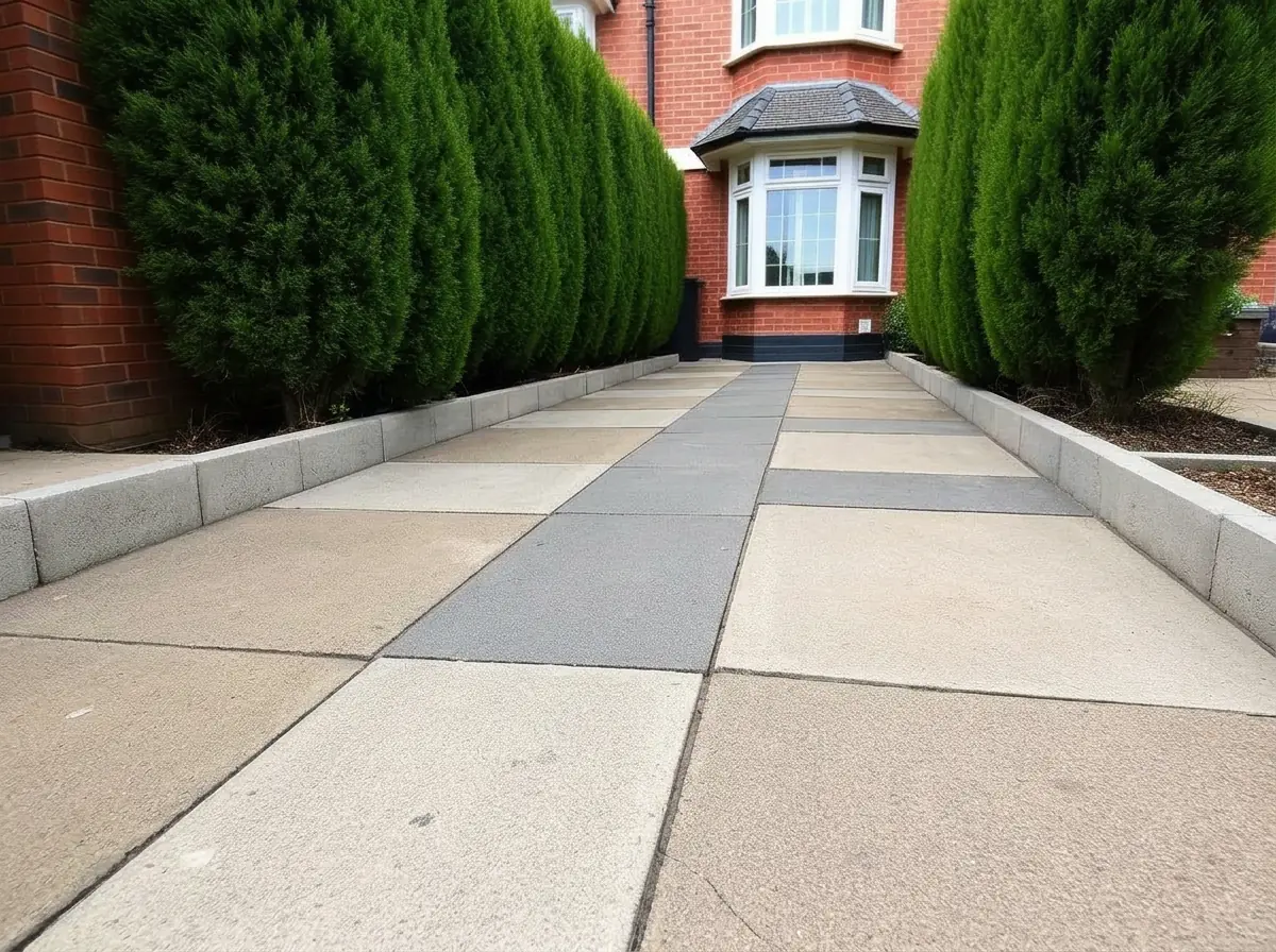 Concrete front path — after