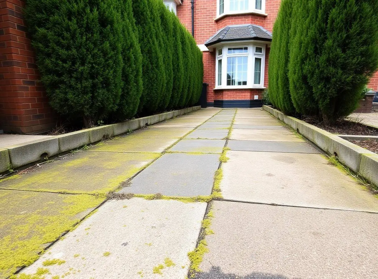 Concrete front path — before