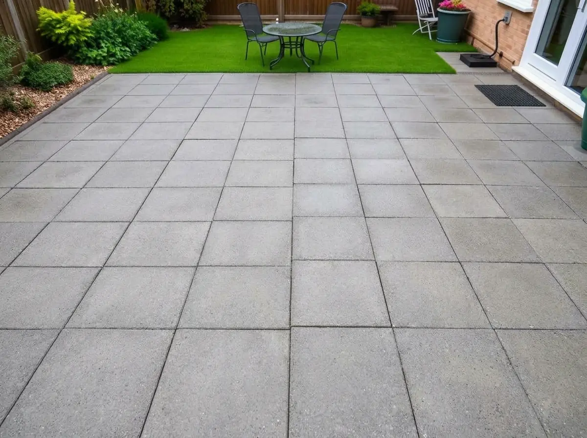 Garden patio slabs — after